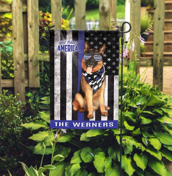 German Shepherd Police Personalized Garden Flag – Custom Dog Garden Flags – Dog Flags Outdoor