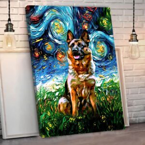 German Shepherd Poster Matte Canvas Dog Canvas Art Poster To Print Gift For Dog Lovers 1