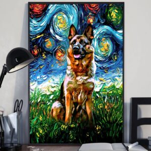 German Shepherd Poster Matte Canvas Dog Canvas Art Poster To Print Gift For Dog Lovers 2