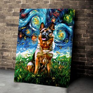 German Shepherd Poster Matte Canvas Dog Canvas Art Poster To Print Gift For Dog Lovers 3