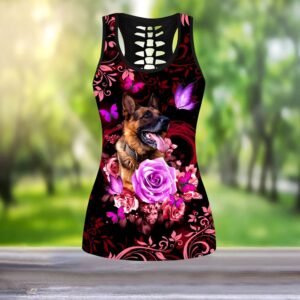 German Shepherd Red Butterfly Hollow Tanktop Legging Set Outfit Casual Workout Sets Dog Lovers Gifts For Him Or Her 2 qkyamh