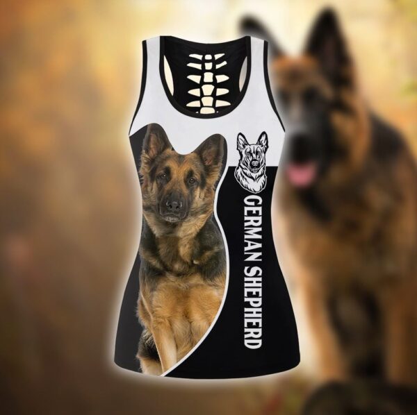 German Shepherd Sport Hollow Tanktop Legging Set Outfit – Casual Workout Sets – Dog Lovers Gifts For Him Or Her