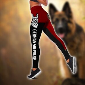 German Shepherd Sport Red Hollow Tanktop Legging Set Outfit Casual Workout Sets Dog Lovers Gifts For Him Or Her 2 xlu445