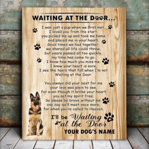 German Shepherd Waiting At The Door Personalized Matte Canvas Dog Canvas Wall Art Gift For Dog Lovers 1