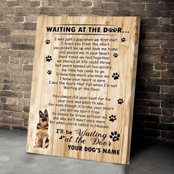 German Shepherd Waiting At The Door Personalized Matte Canvas- Dog Canvas Wall Art – Gift For Dog Lovers