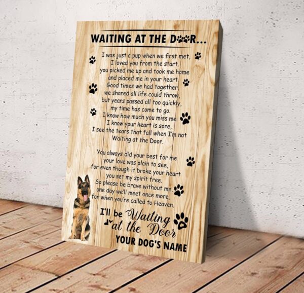German Shepherd Waiting At The Door Personalized Matte Canvas- Dog Canvas Wall Art – Gift For Dog Lovers