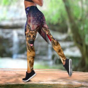 German Shepherd With American Flag Hollow Tanktop Legging Set Outfit Casual Workout Sets Dog Lovers Gifts For Him Or Her 3 yxpo9r