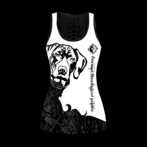German Shorthaired Pointer Black Hollow Tanktop Legging Set Outfit Casual Workout Sets Dog Lovers Gifts For Him Or Her 2 az0cnn