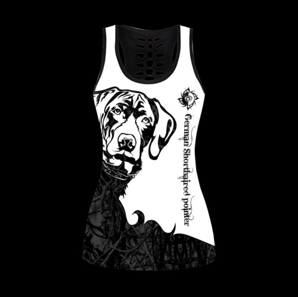 German Shorthaired Pointer Black Hollow Tanktop Legging Set Outfit – Casual Workout Sets – Dog Lovers Gifts For Him Or Her