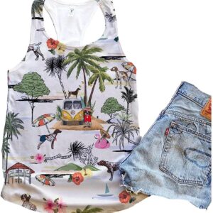 German Shorthaired Pointer Dog Hawaii Beach Retro Tank Top Summer Casual Tank Tops For Women Gift For Young Adults 1 askvu2