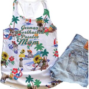 German Shorthaired Pointer Dog Mom Sunflower Beach Tank Top Summer Casual Tank Tops For Women Gift For Young Adults 1 osvf50