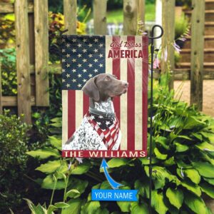 German Shorthaired Pointer God Bless America Personalized Flag Custom Dog Garden Flags Dog Flags Outdoor 2