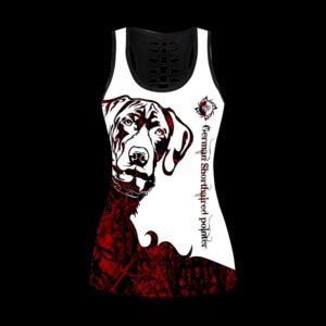 German Shorthaired Pointer Red Hollow Tanktop Legging Set Outfit Casual Workout Sets Dog Lovers Gifts For Him Or Her 2 amhdfm