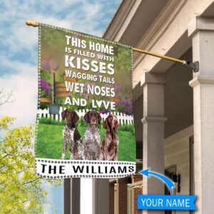 German Shorthaired Pointer This Home Is Filled With Kisses Personalized Dog Garden Flags Dog Flags Outdoor 2