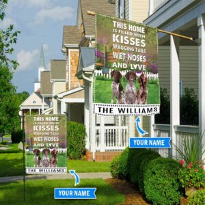 German Shorthaired Pointer This Home Is Filled With Kisses Personalized Dog Garden Flags Dog Flags Outdoor 3