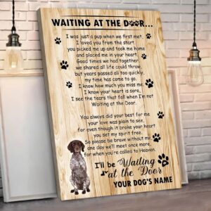German Shorthaired Pointer Waiting At The Door Personalized Matte Canvas Dog Canvas Wall Art Gift For Dog Lovers 4