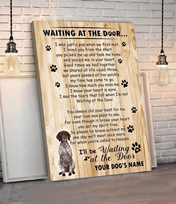 German Shorthaired Pointer Waiting At The Door Personalized Matte Canvas- Dog Canvas Wall Art – Gift For Dog Lovers