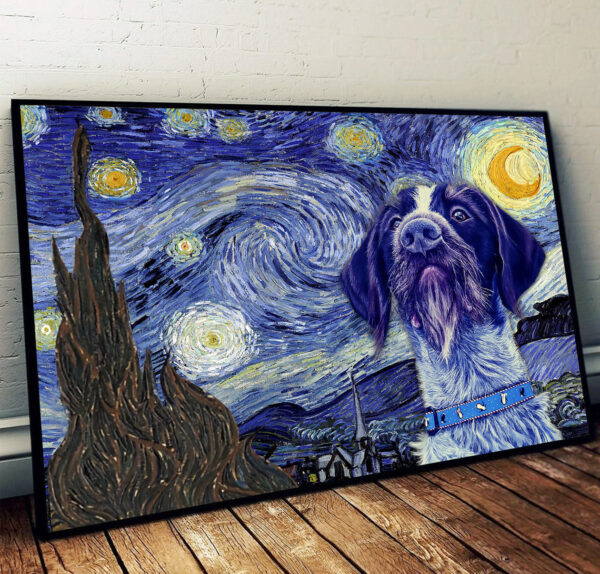 German Wirehaired Pointer Poster & Matte Canvas – Dog Wall Art Prints – Painting On Canvas