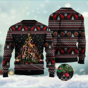 Giraffe Christmas Tree Ugly Christmas Sweater Lover Xmas Sweater Gift Unisex Crewneck Sweater 3