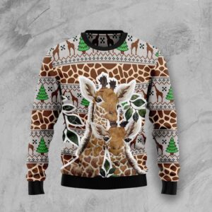 Giraffe Family Christmas Ugly Christmas Sweater…