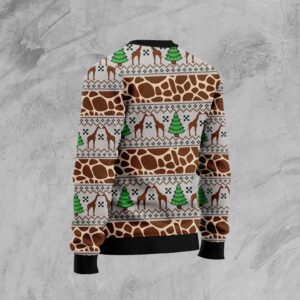 Giraffe Family Christmas Ugly Christmas Sweater Gift For Pet Lovers Unisex Crewneck Sweater 2