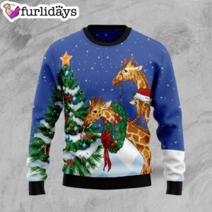 Giraffe Family Xmas Ugly Christmas Sweater…
