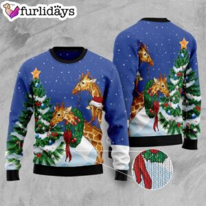 Giraffe Family Xmas Ugly Christmas Sweater Gift For Pet Lovers Lover Xmas Sweater Gift 3
