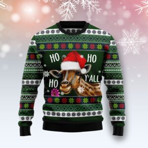 Giraffe Hohoho Y‘All Ugly Christmas Sweater…