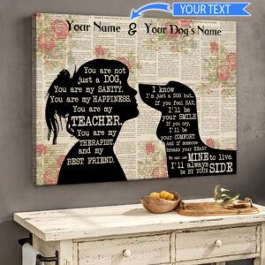 Girl And Dachshund Personalized Poster Matte Canvas Canvas Painting Gift For Dog Lovers Art For Wall 1
