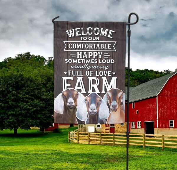Goat-Full Of Love Farm Flag – Flags For The Garden – Backyard Outdoor Flag