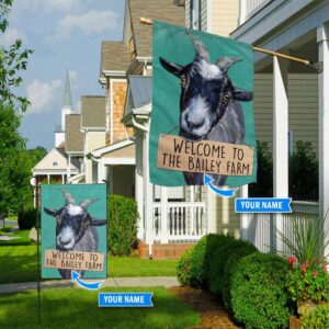 Goat- Welcome Personalized Flag – Garden…