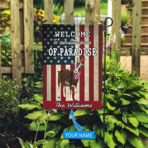 Goat Welcome To Our Paradise Personalized Flag Garden Flags Outdoor Outdoor Decoration 1