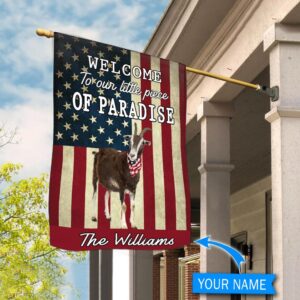 Goat Welcome To Our Paradise Personalized Flag Garden Flags Outdoor Outdoor Decoration 2