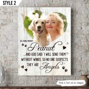 God Said I Will Send Them Without Wings Dog Vertical Canvas Poster Poster To Print Dog Memorial Gift 1