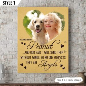 God Said I Will Send Them Without Wings Dog Vertical Canvas Poster Poster To Print Gift For Dog Lovers 1
