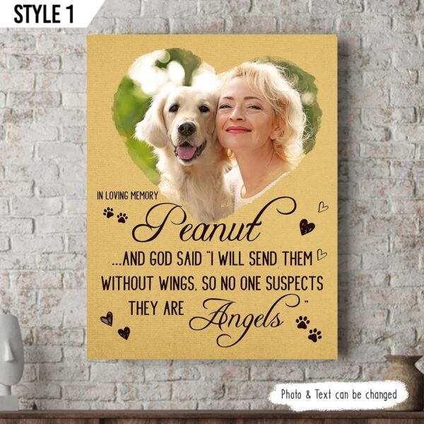 God Said I Will Send Them Without Wings Dog Vertical Personalized Canvas Poster – Poster To Print –  Gift For Dog Lovers