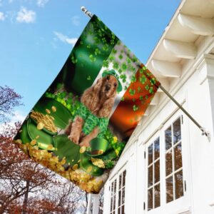 Golden English Cocker Spaniel St Patrick s Day Garden Flag Best Outdoor Decor Ideas St Patrick s Day Gifts 3