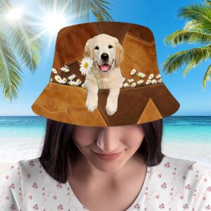 Golden Retriever Bucket Hat Hats To Walk With Your Beloved Dog Gift For Dog Loving Friends 2 njvj2h