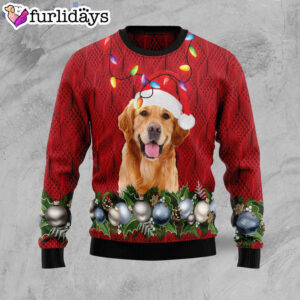 Golden Retriever Christmas Beauty Dog Lover Family Ugly Christmas Sweater Gifts 1