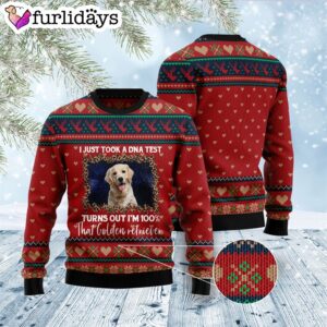Golden Retriever Dna Ugly Christmas Sweater Gift For Dog Lovers Unisex Crewneck Sweater 2