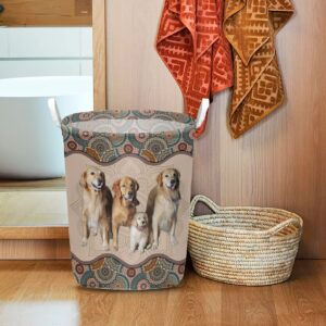 Golden Retriever In Mandala Pattern Laundry Basket Dog Laundry Basket Christmas Gift For Her Home Decor 1