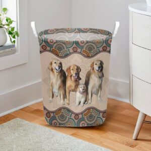 Golden Retriever In Mandala Pattern Laundry Basket Dog Laundry Basket Christmas Gift For Her Home Decor 2