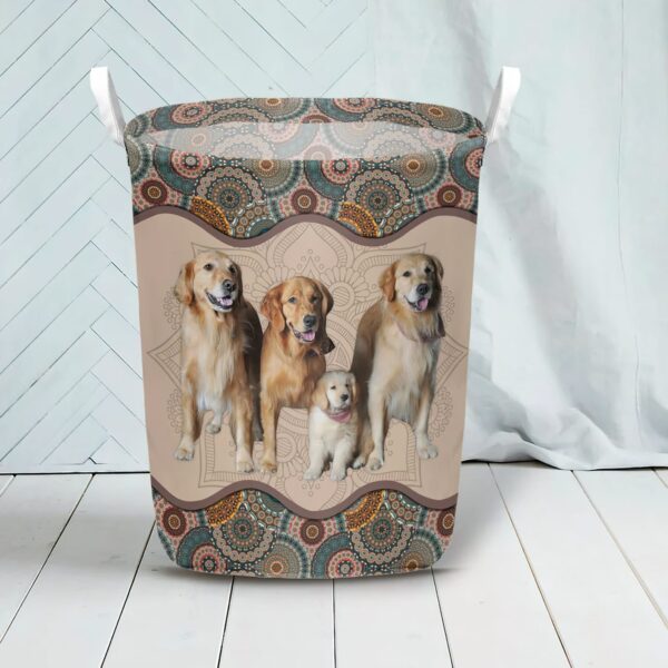 Golden Retriever In Mandala Pattern Laundry Basket – Dog Laundry Basket – Christmas Gift For Her – Home Decor