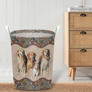 Golden Retriever In Mandala Pattern Laundry Basket Dog Laundry Basket Christmas Gift For Her Home Decor 4