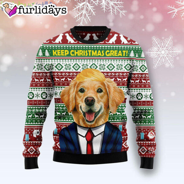 Golden Retriever Keep Christmas Great Dog Lover Funny Family Ugly Christmas Sweater Gifts