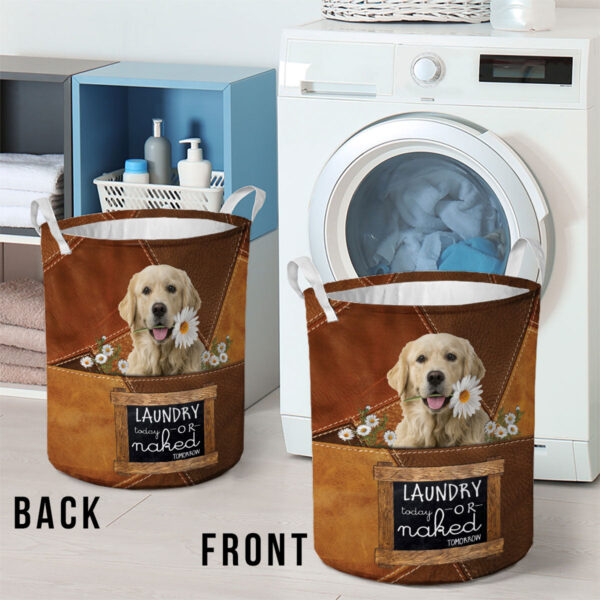 Golden Retriever Laundry Today Or Naked Tomorrow Daisy Laundry Basket – Dog Laundry Basket – Christmas Gift For Her