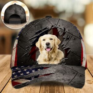 Golden Retriever On The American Flag Cap Hats For Walking With Pets Gifts Dog Hats For Relatives 1 sfxpz2