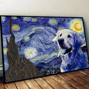 Golden Retriever Poster Matte Canvas Dog Wall Art Prints Painting On Canvas 1