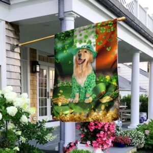 Golden Retriever St Patrick s Day Garden Flag Best Outdoor Decor Ideas St Patrick s Day Gifts 2