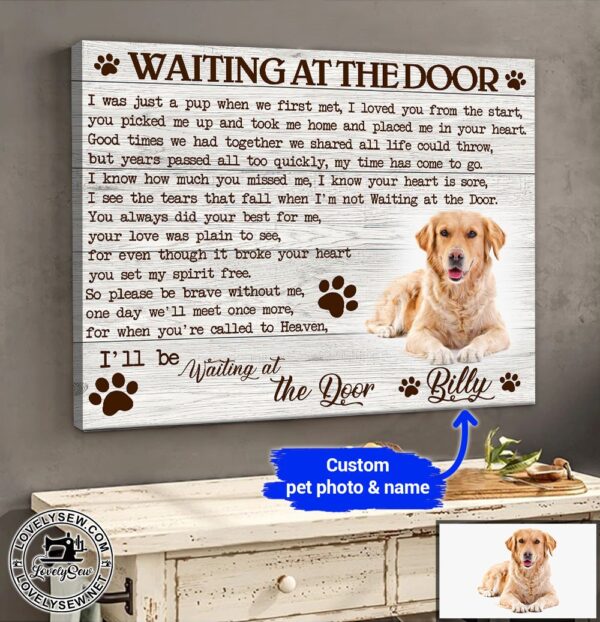 Golden Retriever Waiting At The Door Personalized Poster & Matte Canvas – Canvas Painting – Gift For Dog Lovers – Art For Wall